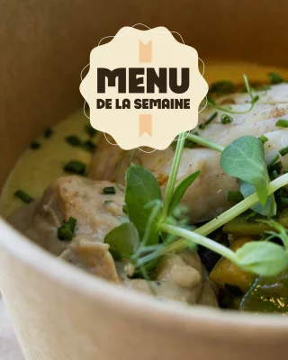 Plat du jour : poisson, crème et pousses
